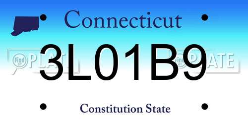 3L01B9 Connecticut License Plate