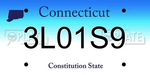 3L01S9 Connecticut License Plate
