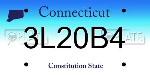 3L20B4 Connecticut License Plate