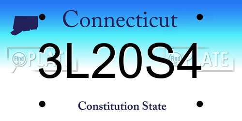 3L20S4 Connecticut License Plate