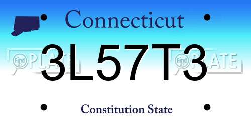 3L57T3 Connecticut License Plate