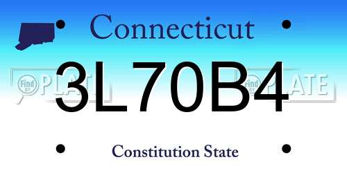 3L70B4 Connecticut License Plate