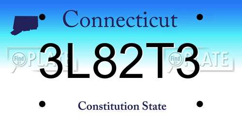 3L82T3 Connecticut License Plate