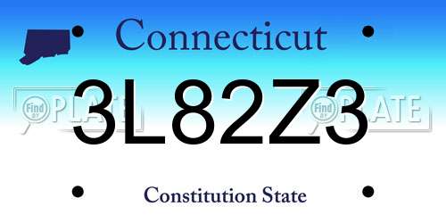 3L82Z3 Connecticut License Plate