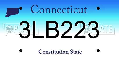3LB223 Connecticut License Plate