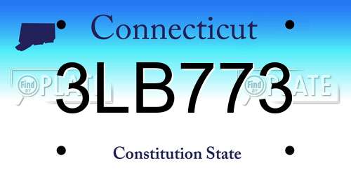 3LB773 Connecticut License Plate