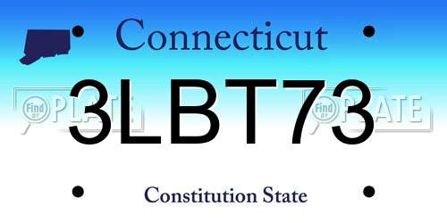 3LBT73 Connecticut License Plate