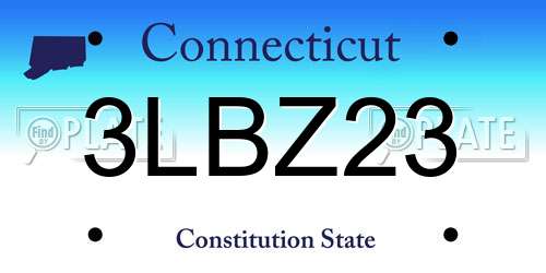3LBZ23 Connecticut License Plate