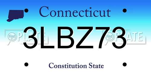 3LBZ73 Connecticut License Plate