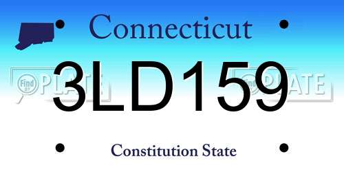 3LD159 Connecticut License Plate