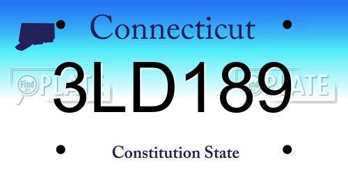 3LD189 Connecticut License Plate