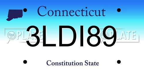 3LDI89 Connecticut License Plate