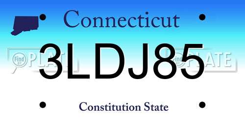 3LDJ85 Connecticut License Plate