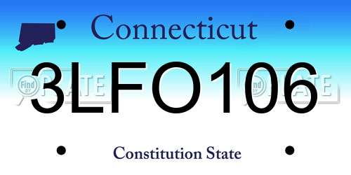 3LFO106 Connecticut License Plate