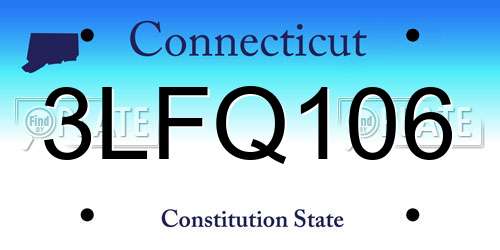 3LFQ106 Connecticut License Plate