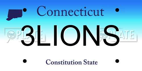 3LIONS Connecticut License Plate