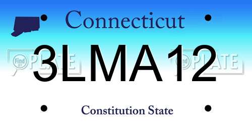 3LMA12 Connecticut License Plate