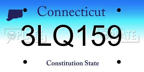 3LQ159 Connecticut License Plate