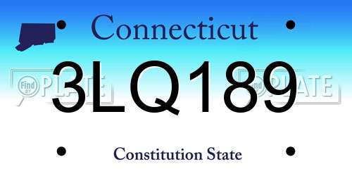 3LQ189 Connecticut License Plate