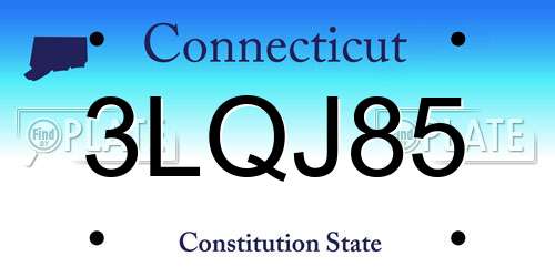 3LQJ85 Connecticut License Plate