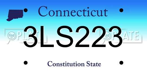 3LS223 Connecticut License Plate