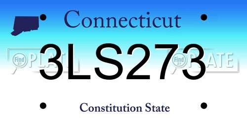 3LS273 Connecticut License Plate