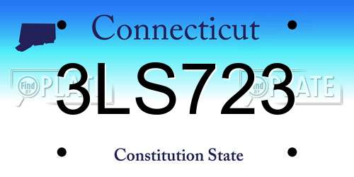 3LS723 Connecticut License Plate