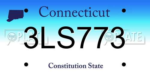 3LS773 Connecticut License Plate