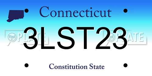 3LST23 Connecticut License Plate