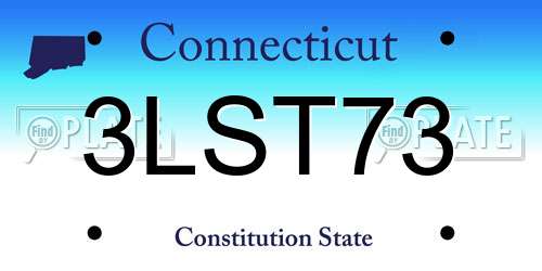 3LST73 Connecticut License Plate