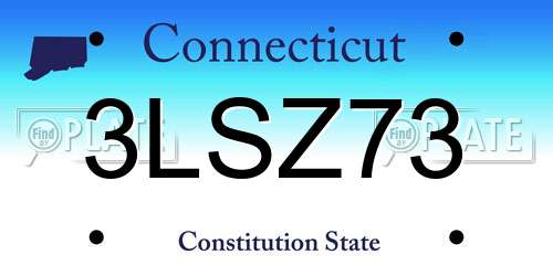3LSZ73 Connecticut License Plate