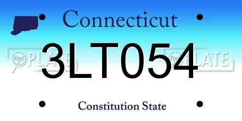 3LT054 Connecticut License Plate