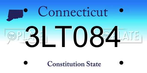 3LT084 Connecticut License Plate