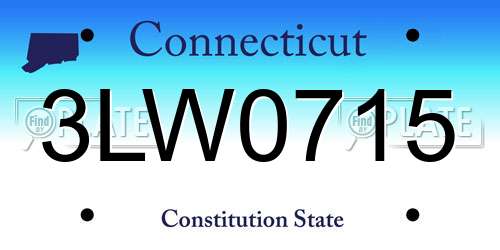 3LW0715 Connecticut License Plate