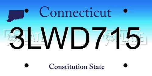 3LWD715 Connecticut License Plate