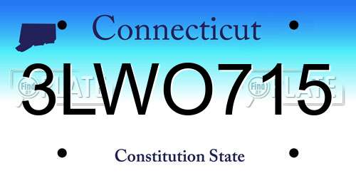 3LWO715 Connecticut License Plate