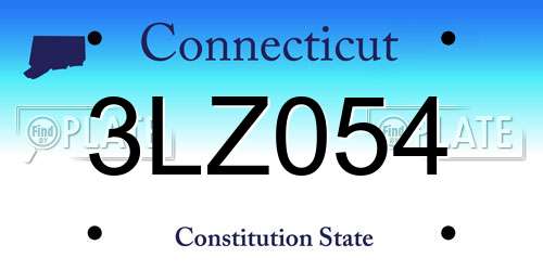 3LZ054 Connecticut License Plate
