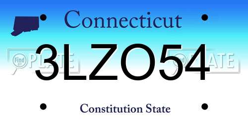 3LZO54 Connecticut License Plate