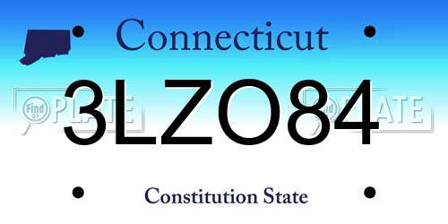 3LZO84 Connecticut License Plate