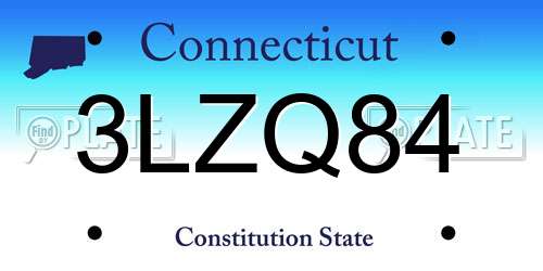 3LZQ84 Connecticut License Plate