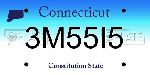 3M55I5 Connecticut License Plate