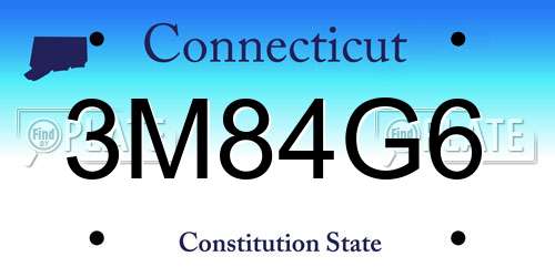3M84G6 Connecticut License Plate