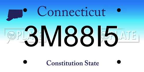 3M88I5 Connecticut License Plate