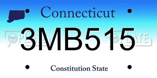 3MB515 Connecticut License Plate