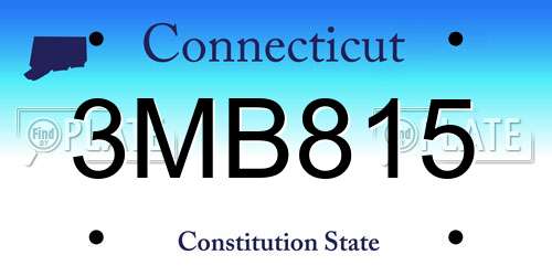 3MB815 Connecticut License Plate