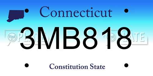 3MB818 Connecticut License Plate