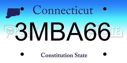 3MBA66 Connecticut License Plate