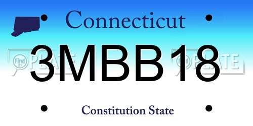 3MBB18 Connecticut License Plate