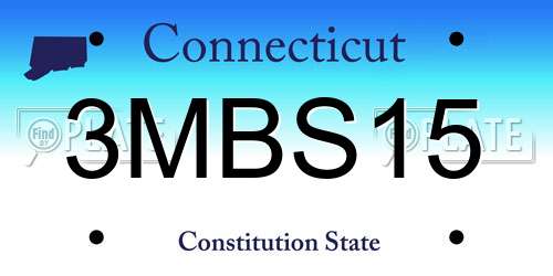 3MBS15 Connecticut License Plate