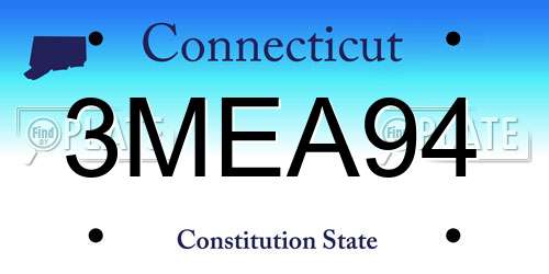 3MEA94 Connecticut License Plate